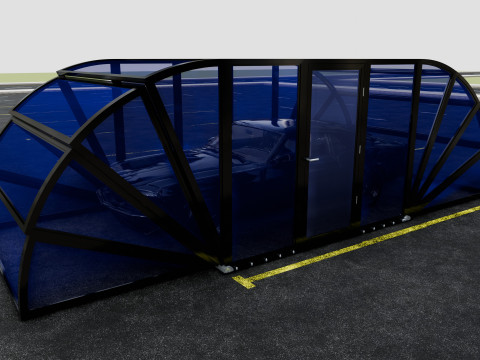 Opening And Closes Carport 3D Model
