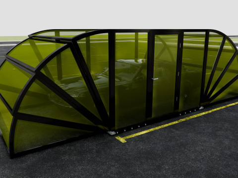 Opening And Closes Carport 3D Model