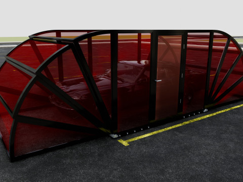 Opening And Closes Carport 3D Model