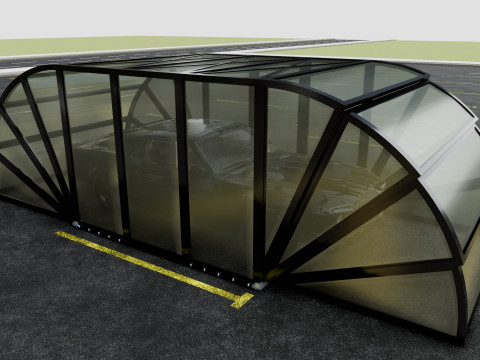 Opening And Closes Carport 3D Model