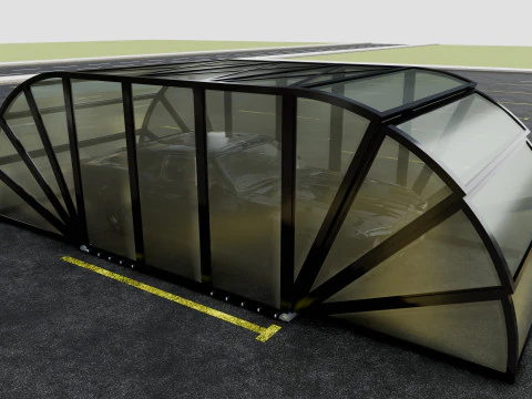 Opening And Closes Carport 3D Model