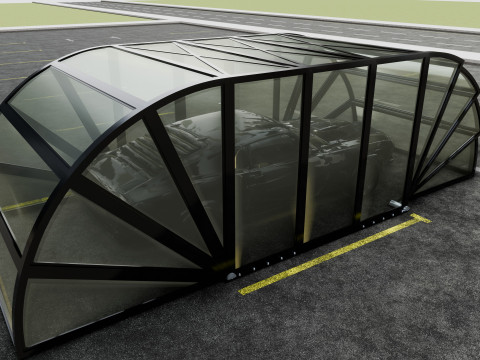 Opening And Closes Carport 3D Model