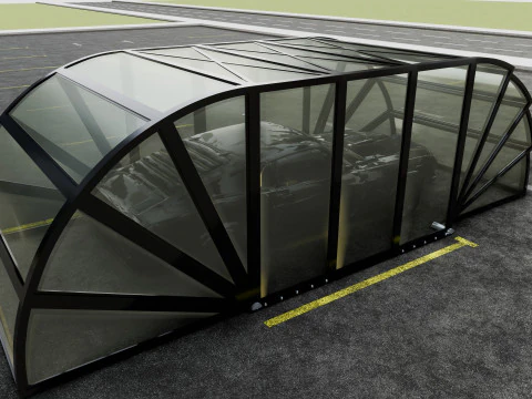 Opening And Closes Carport 3D Model
