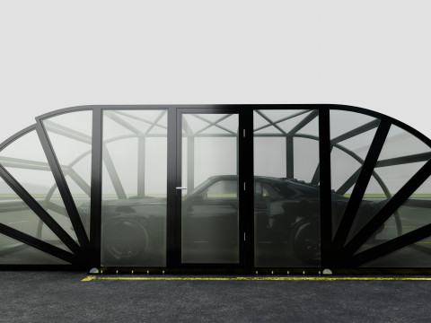 Opening And Closes Carport 3D Model