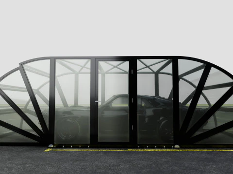 Opening And Closes Carport 3D Model