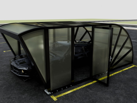 Opening And Closes Carport 3D Model