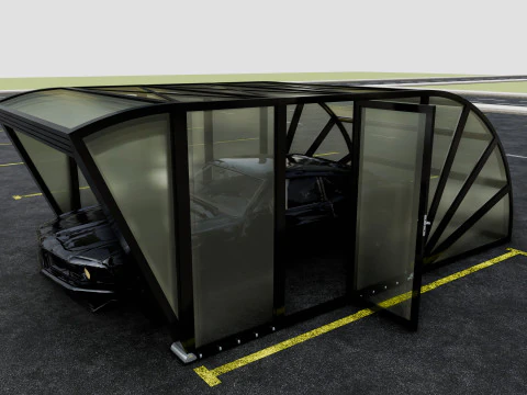 Opening And Closes Carport 3D Model