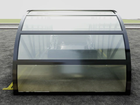 Opening And Closes Carport 3D Model