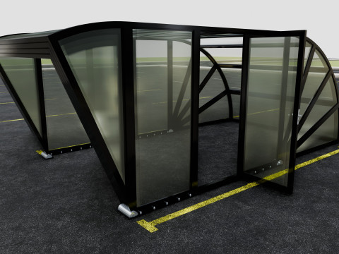 Opening And Closes Carport 3D Model