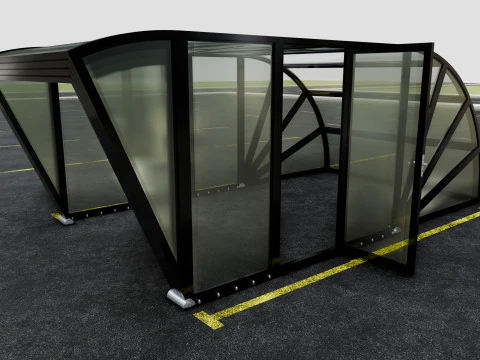 Opening And Closes Carport 3D Model