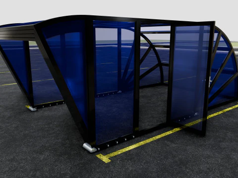 Opening And Closes Carport 3D Model