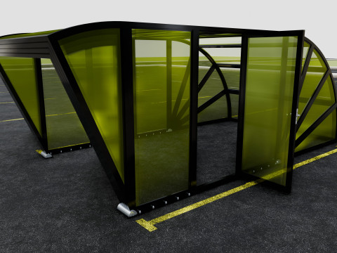 Opening And Closes Carport 3D Model