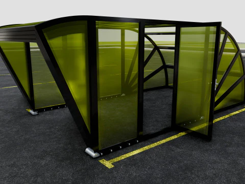 Opening And Closes Carport 3D Model