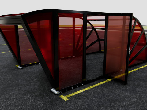 Opening And Closes Carport 3D Model
