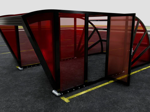 Opening And Closes Carport 3D Model