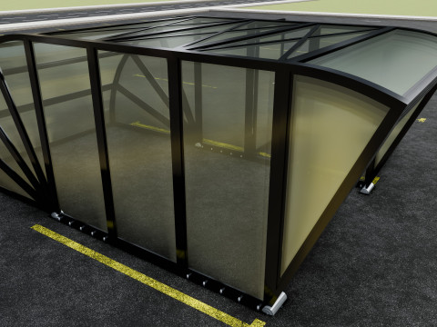 Opening And Closes Carport 3D Model