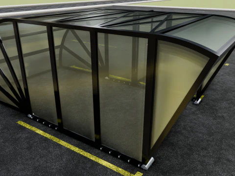 Opening And Closes Carport 3D Model