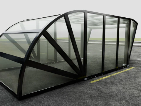 Opening And Closes Carport 3D Model