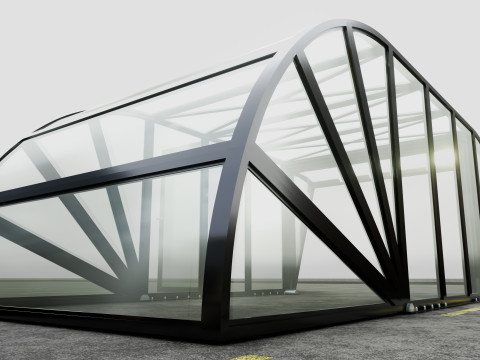 Opening And Closes Carport 3D Model