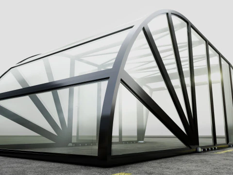 Opening And Closes Carport 3D Model