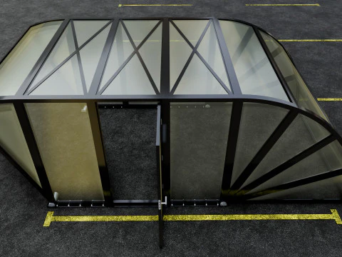 Opening And Closes Carport 3D Model
