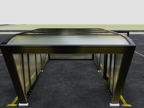 Opening And Closes Carport 3D Model