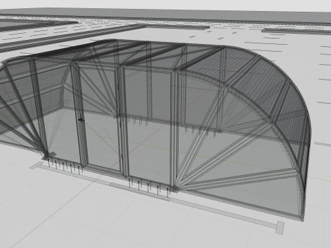 Opening And Closes Carport 3D Model