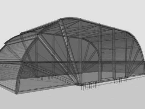 Opening And Closes Carport 3D Model