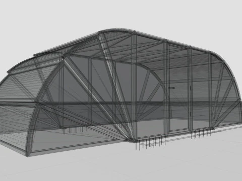 Opening And Closes Carport 3D Model