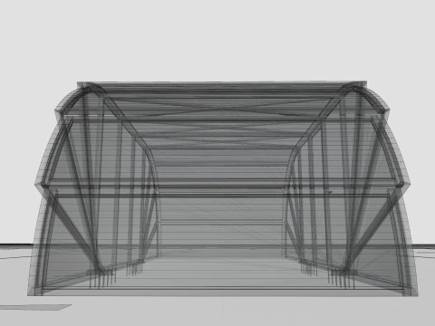Opening And Closes Carport 3D Model