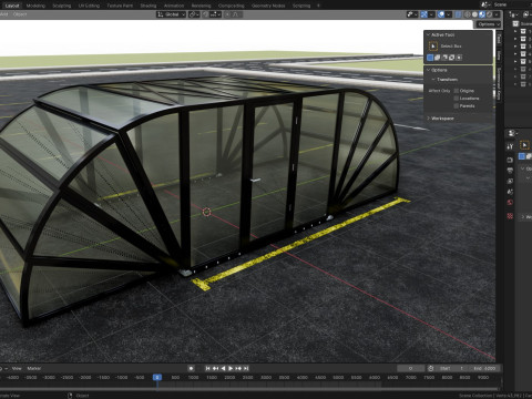 Opening And Closes Carport 3D Model