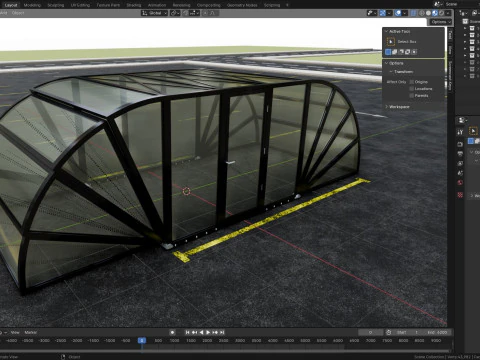 Opening And Closes Carport 3D Model