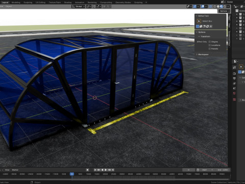 Opening And Closes Carport 3D Model