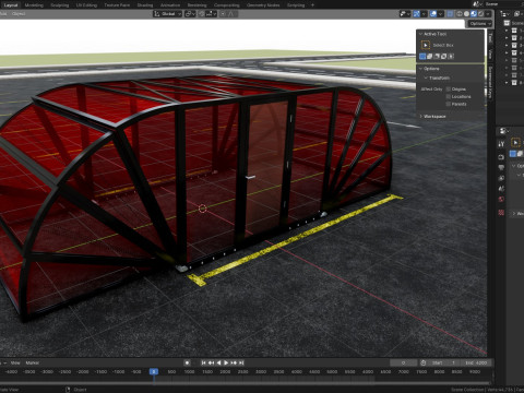 Opening And Closes Carport 3D Model