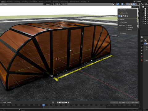 Opening And Closes Carport 3D Model