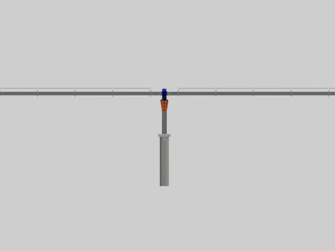 Solar Tracker Systems 55 Panels 3D Model