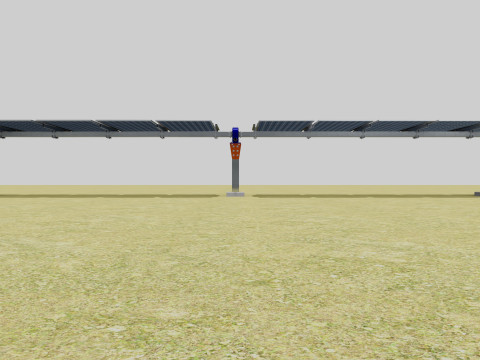 Solar Tracker Systems 55 Panels 3D Модель