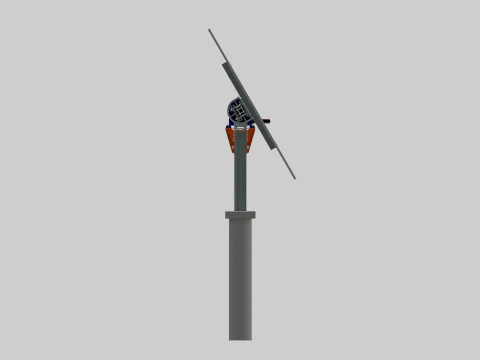 Solar Tracker Systems 55 Panels 3D Model