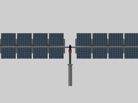 Solar Tracker Systems 55 Panels 3D Модель