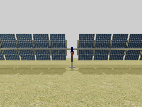Solar Tracker Systems 55 Panels 3D Модель