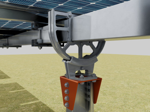 Solar Tracker Systems 55 Panels 3D Модель