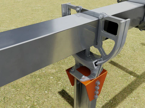 Solar Tracker Systems 55 Panels 3D Model