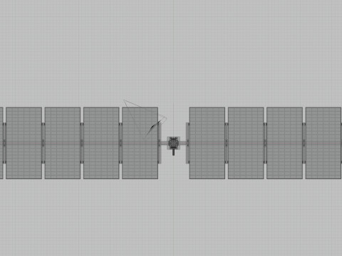 Solar Tracker Systems 55 Panels 3D Модель