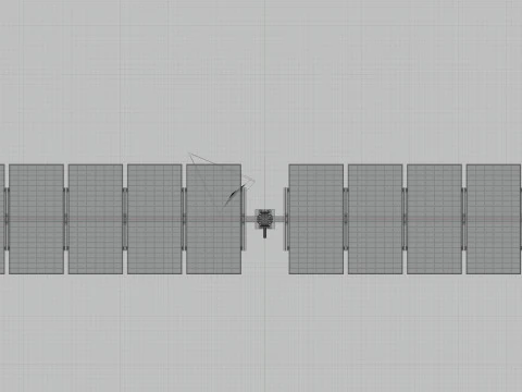 Solar Tracker Systems 55 Panels 3D Model