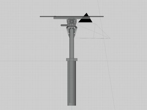 Solar Tracker Systems 55 Panels 3D Model