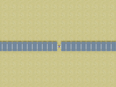 Solar Tracker Systems 1515 Panels 3D Model