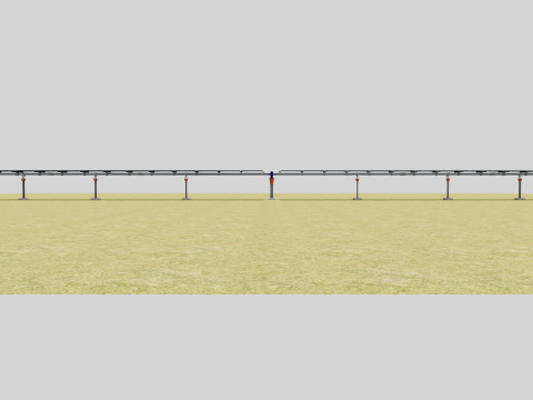 Solar Tracker Systems 1515 Panels 3D Model