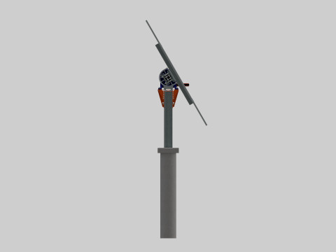 Solar Tracker Systems 1515 Panels 3D Model