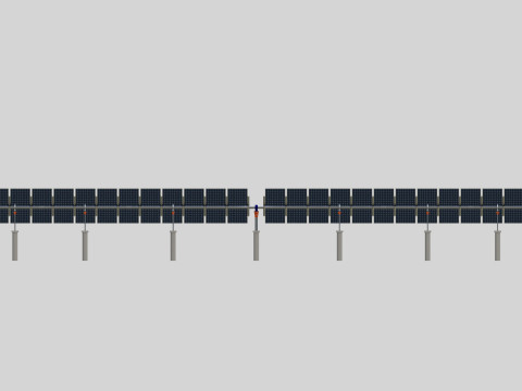 Solar Tracker Systems 1515 Panels 3D Model