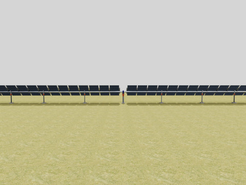 Solar Tracker Systems 1515 Panels 3D Model